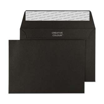 Wallet Peel and Seal Jet Black 4 1/2 x 6 3/8 80 lbs Envelopes