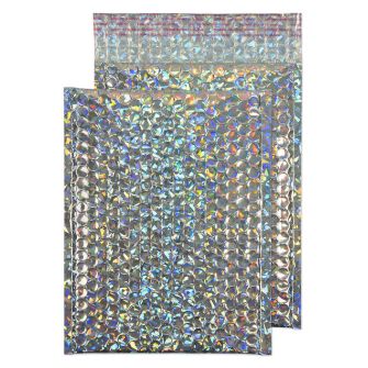 Metallic Bubble Padded Pocket Peel and Seal Holographic BX100 7 x 9 7/8