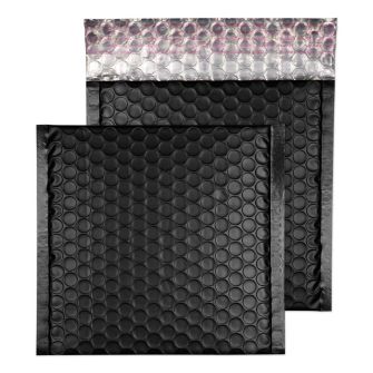 Padded Bubble Wallet Peel and Seal Charcoal Black CD 6 1/4 x 6 1/4