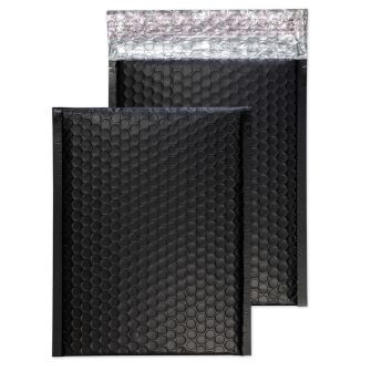 Padded Bubble Pocket Peel and Seal Charcoal Black 7 x 9 7/8