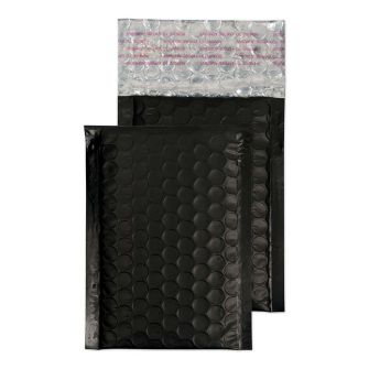 Metallic Bubble Padded Pocket Peel and Seal Matt Charcoal Black BX100 3 1/2 x 5 3/4