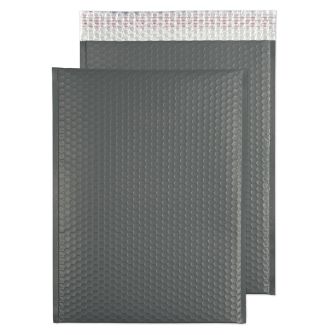 Metallic Bubble Padded Pocket Peel and Seal Graphite Grey BX50 12 3/4 x 17 3/4