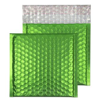 Metallic Bubble Padded Wallet Peel and Seal Beetle Green BX100 6 1/4 x 6 1/4