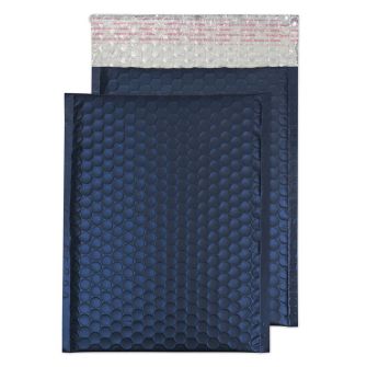 Metallic Bubble Padded Pocket Peel and Seal Navy Blue BX100 7 x 9 7/8