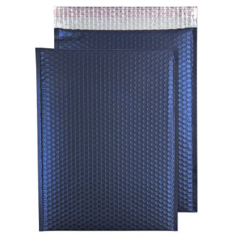 Metallic Bubble Padded Pocket Peel and Seal Navy Blue BX100 12 3/4 x 17 3/4