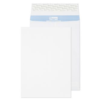 Tear Resistant Gusset Pocket Peel and Seal White 9 7/8 x 13 7/8 x 1 80 lbs