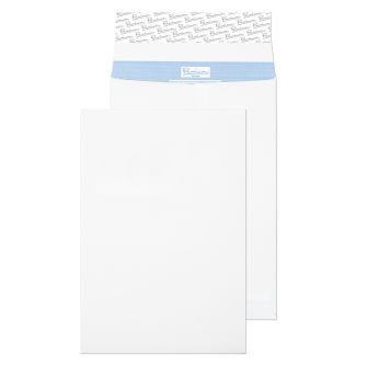 Tear Resistant Gusset Pocket Peel and Seal White 9 x 12 3/4 x 1 80 lbs