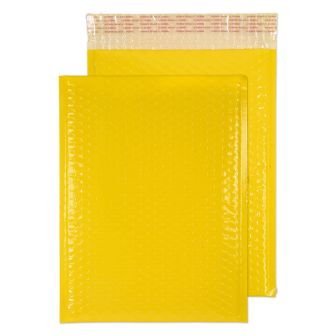 Neon Gloss Padded Pocket Peel and Seal Yellow BX100 9 1/2 x 13 3/8